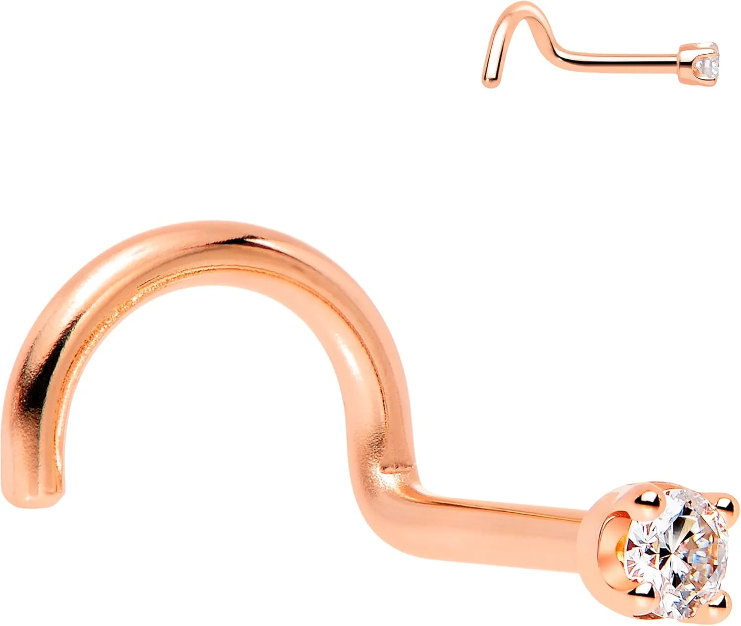 Body Candy 14k Solid Gold Nose Ring Studs - 2mm Lab Grown Diamond Created by MasterJeweler - Right Side Nose Ring 18 Gauge 20 Gauge Real Gold Nose Ring Piercing Jewelry for Women, Men
