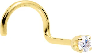 Body Candy 14k Solid Gold Nose Ring Studs - 2mm Lab Grown Diamond Created by MasterJeweler - Right Side Nose Ring 18 Gauge 20 Gauge Real Gold Nose Ring Piercing Jewelry for Women, Men