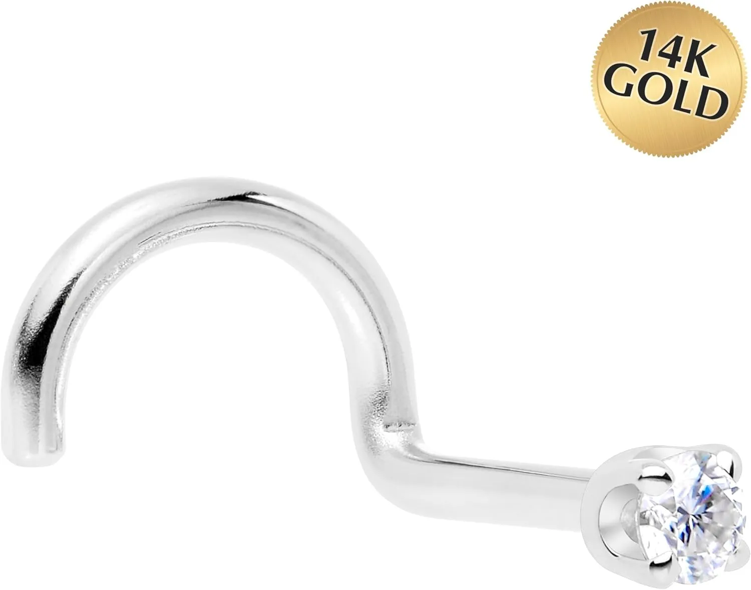 Body Candy 14k Solid Gold Nose Ring Studs - 2mm Lab Grown Diamond Created by MasterJeweler - Right Side Nose Ring 18 Gauge 20 Gauge Real Gold Nose Ring Piercing Jewelry for Women, Men