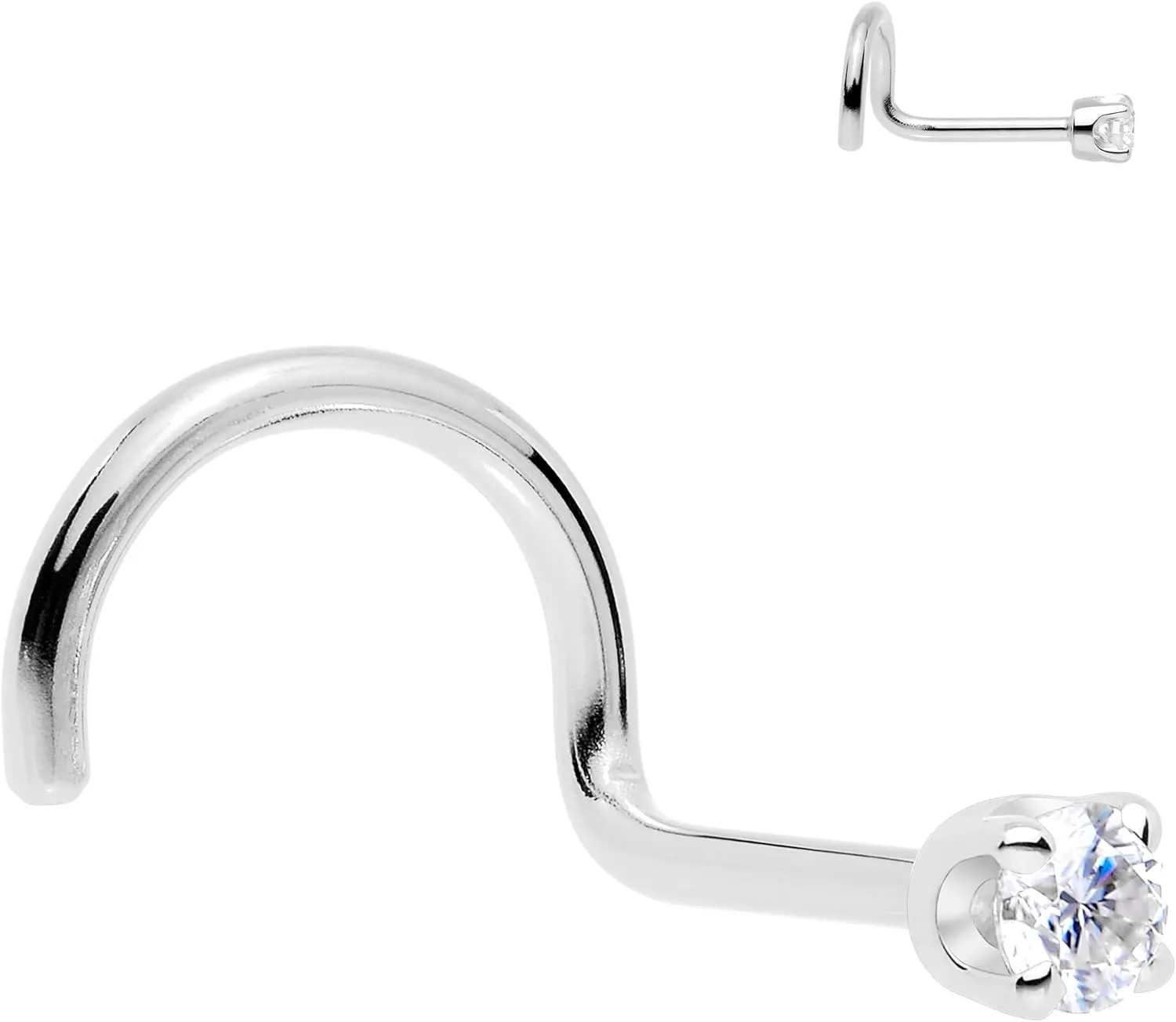 Body Candy 14k Solid Gold Nose Ring Studs - 2mm Lab Grown Diamond Created by MasterJeweler - Right Side Nose Ring 18 Gauge 20 Gauge Real Gold Nose Ring Piercing Jewelry for Women, Men