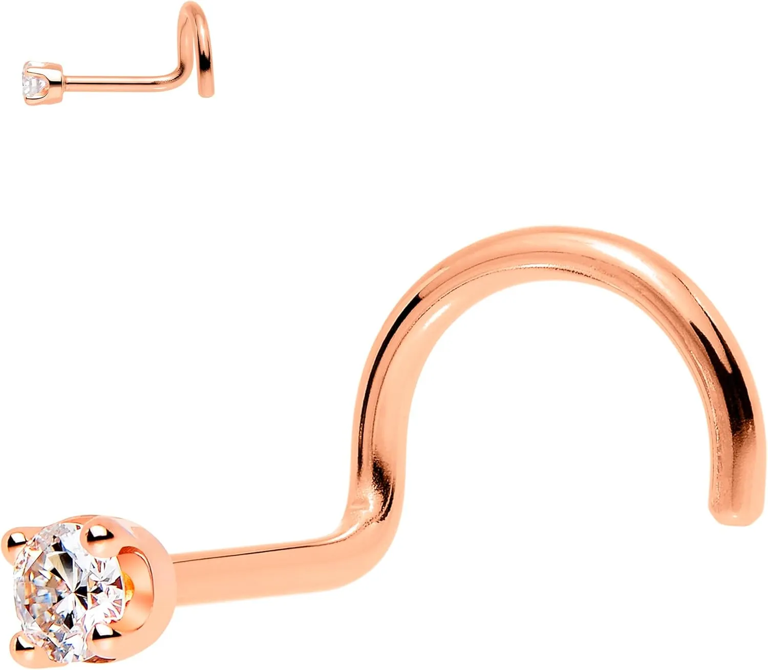 Body Candy 14k Solid Gold Nose Ring Studs -2mm Moissanite Left Side Nose Ring 18 Gauge 20 Gauge Real Gold Nose Ring Piercing Jewelry - 14 K Gold Nose Stud, Nose Piercings, Gold Nose Studs for Women, Men
