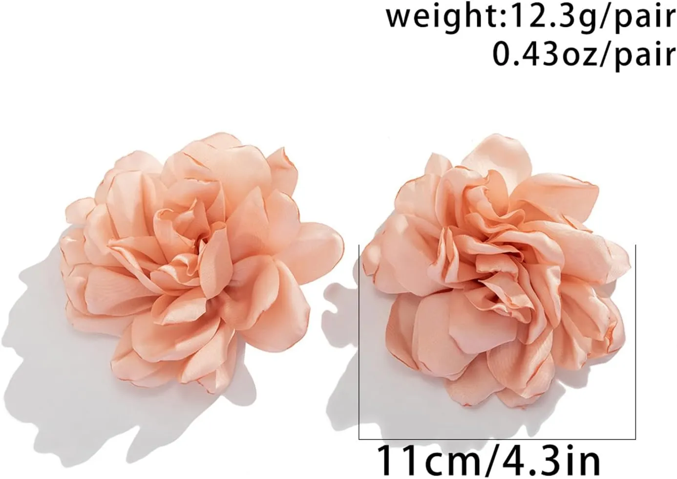 Bohemian Exaggerated Big Fabric Floral Flowers Dangle Earrings for Women Vacation Wedding Jewelry