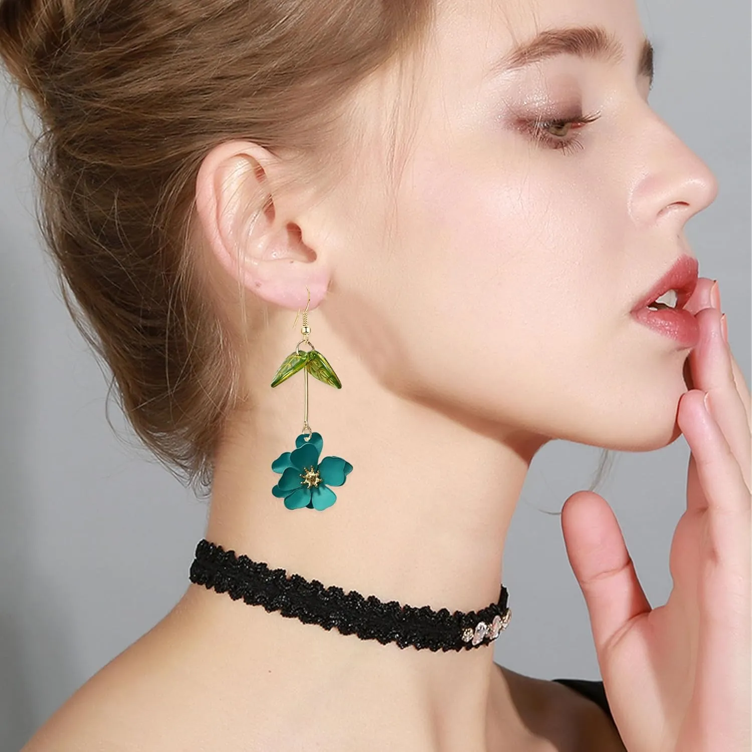 Boho Flower Dangle Earrings Cute Green Leaf Fairy Statement Summer Refreshing Seaside Idyllic Holiday Earrings