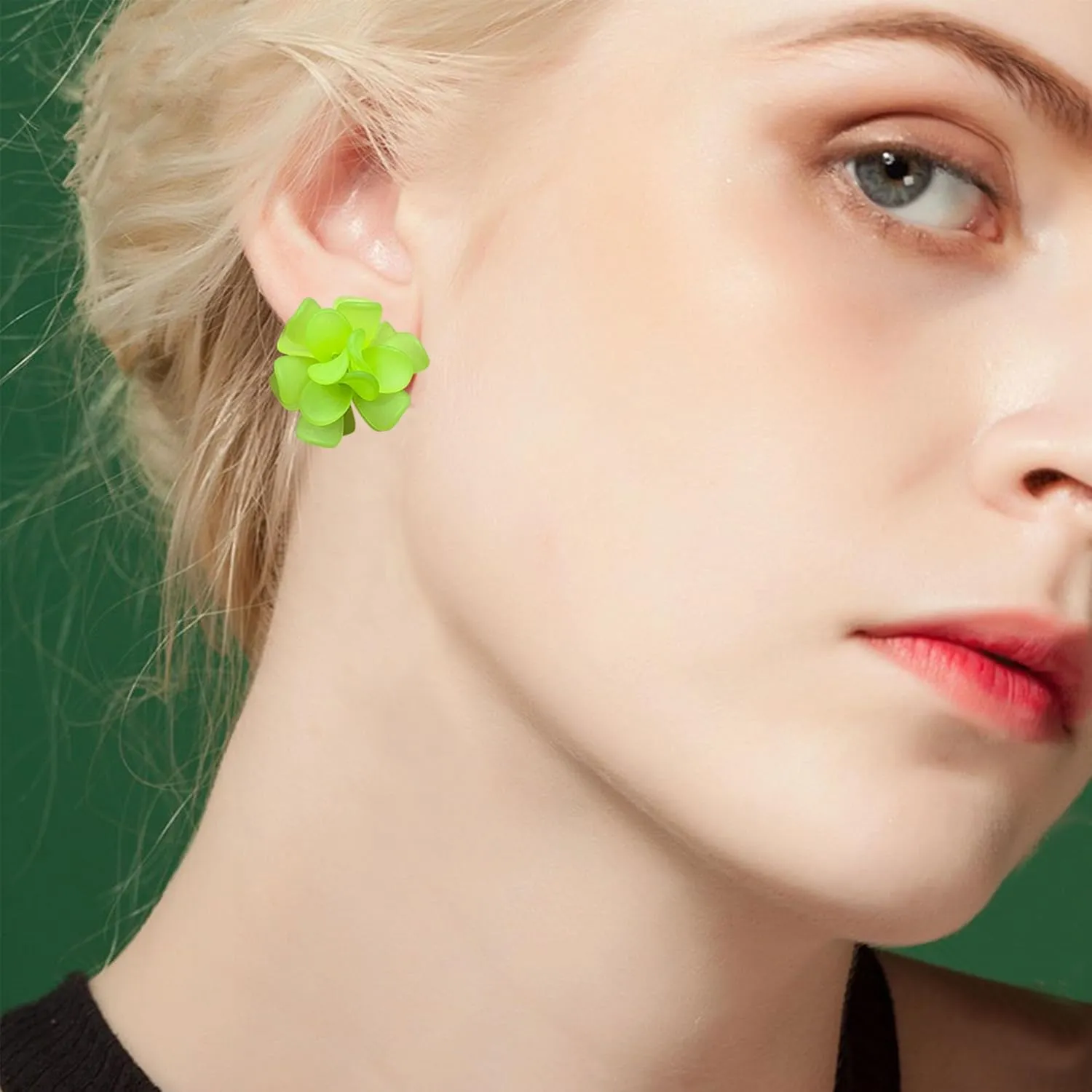 Boho Flower Floral Petal Cluster Statement Stud Earrings for Women Sister Mom Lover and Friends