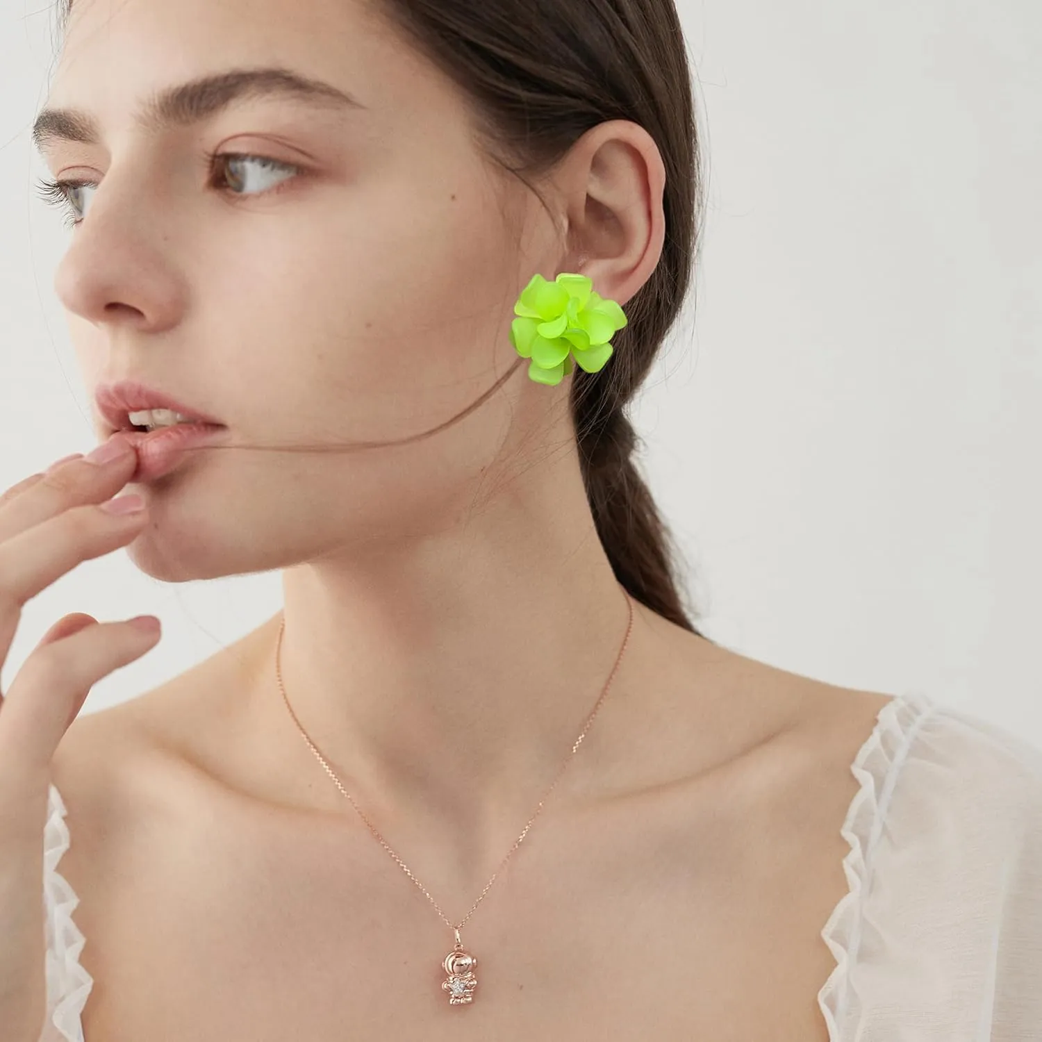 Boho Flower Floral Petal Cluster Statement Stud Earrings for Women Sister Mom Lover and Friends