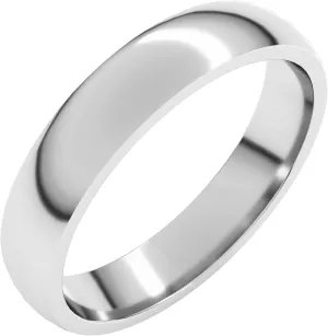 Bonyak Jewelry Platinum 4mm Half Round Comfort Fit Light Band Striking, Size 10.5
