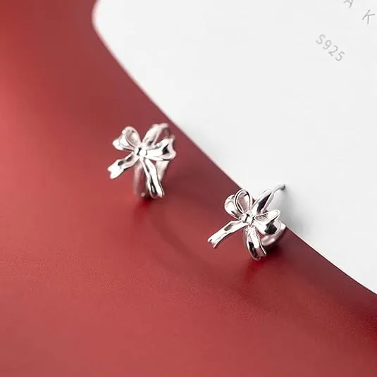 Bow Hoop Earrings for Women Teens Children Wedding Party Jewelry Gift