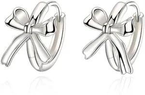 Bow Hoop Earrings for Women Teens Children Wedding Party Jewelry Gift