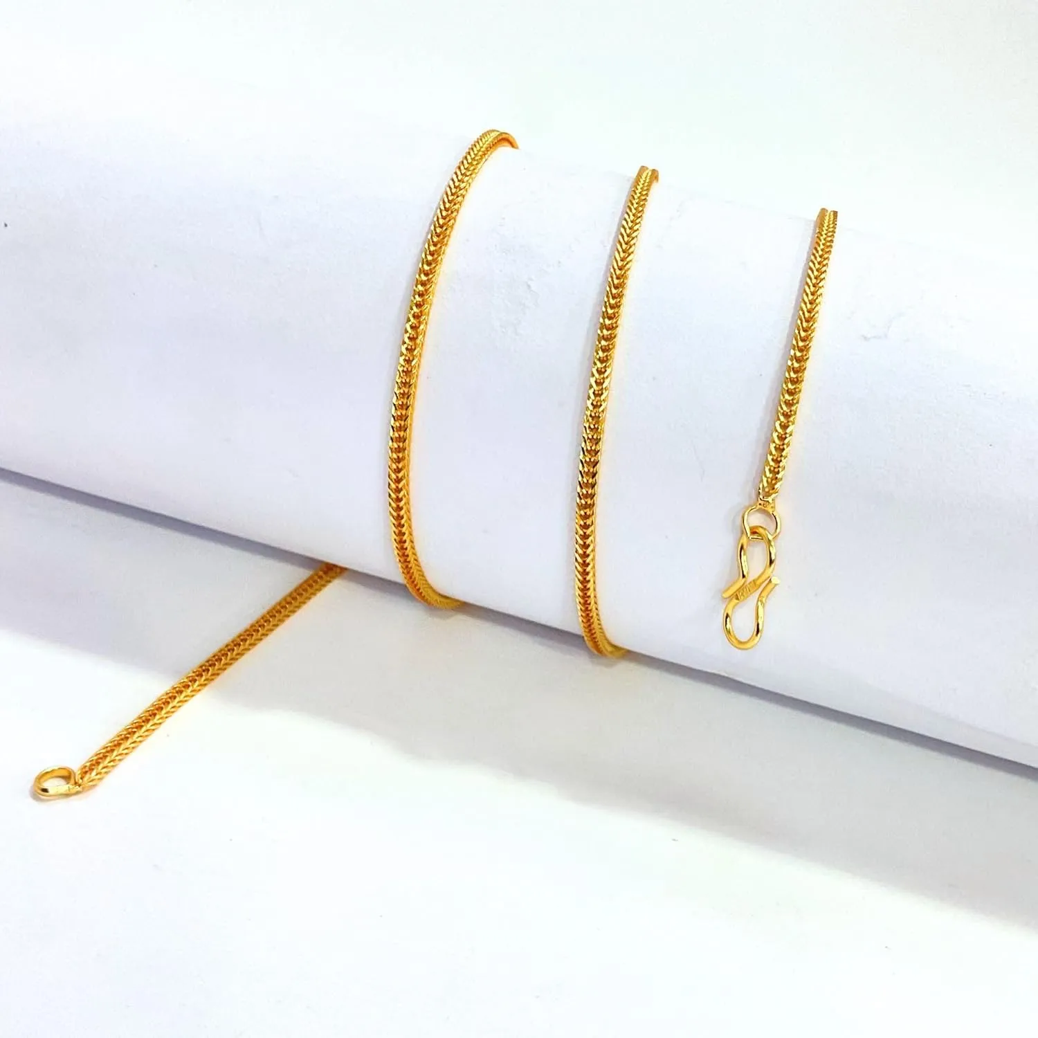Brass Chain Necklace for Men Women Unisex Brass Long Chain 20 Inches (Pack of 2)