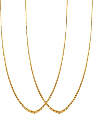 Brass Chain Necklace for Men Women Unisex Brass Long Chain 20 Inches (Pack of 2)