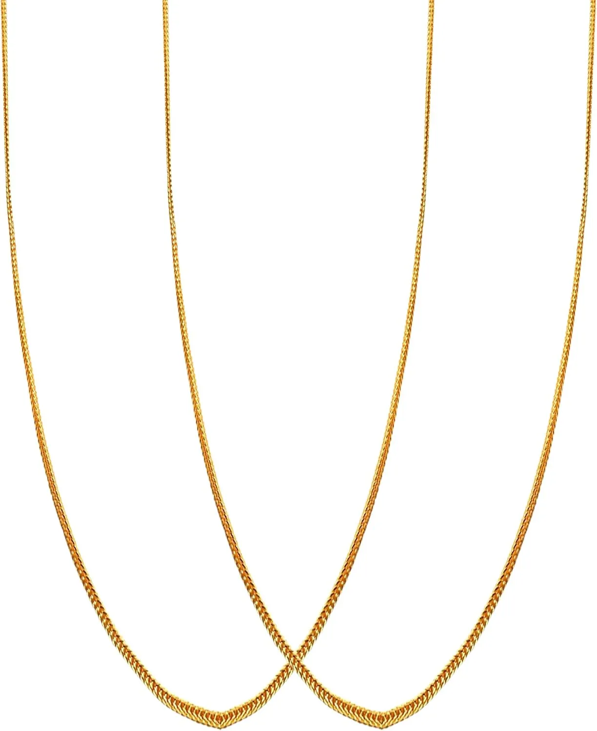Brass Chain Necklace for Men Women Unisex Brass Long Chain 20 Inches (Pack of 2)