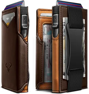 BULLIANT Men Wallet Gift Boxed,Slim Front Pocket Wallet Money Clip Card Holder 3.8"x2.7",Pop-up Access