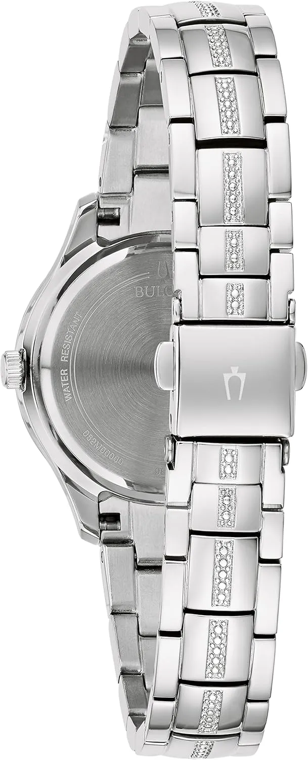 Bulova Ladies' Crystal Phantom 3-Hand, Small Second Hand Quartz Watch, Mother-of-Pearl Dial