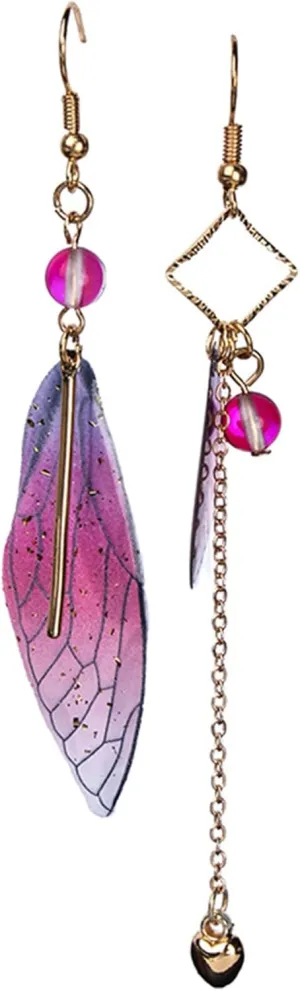 Butterfly Wing Drop Dangle Earrings Crystal Fairy Wing Earrings for Women Jewelry Wedding