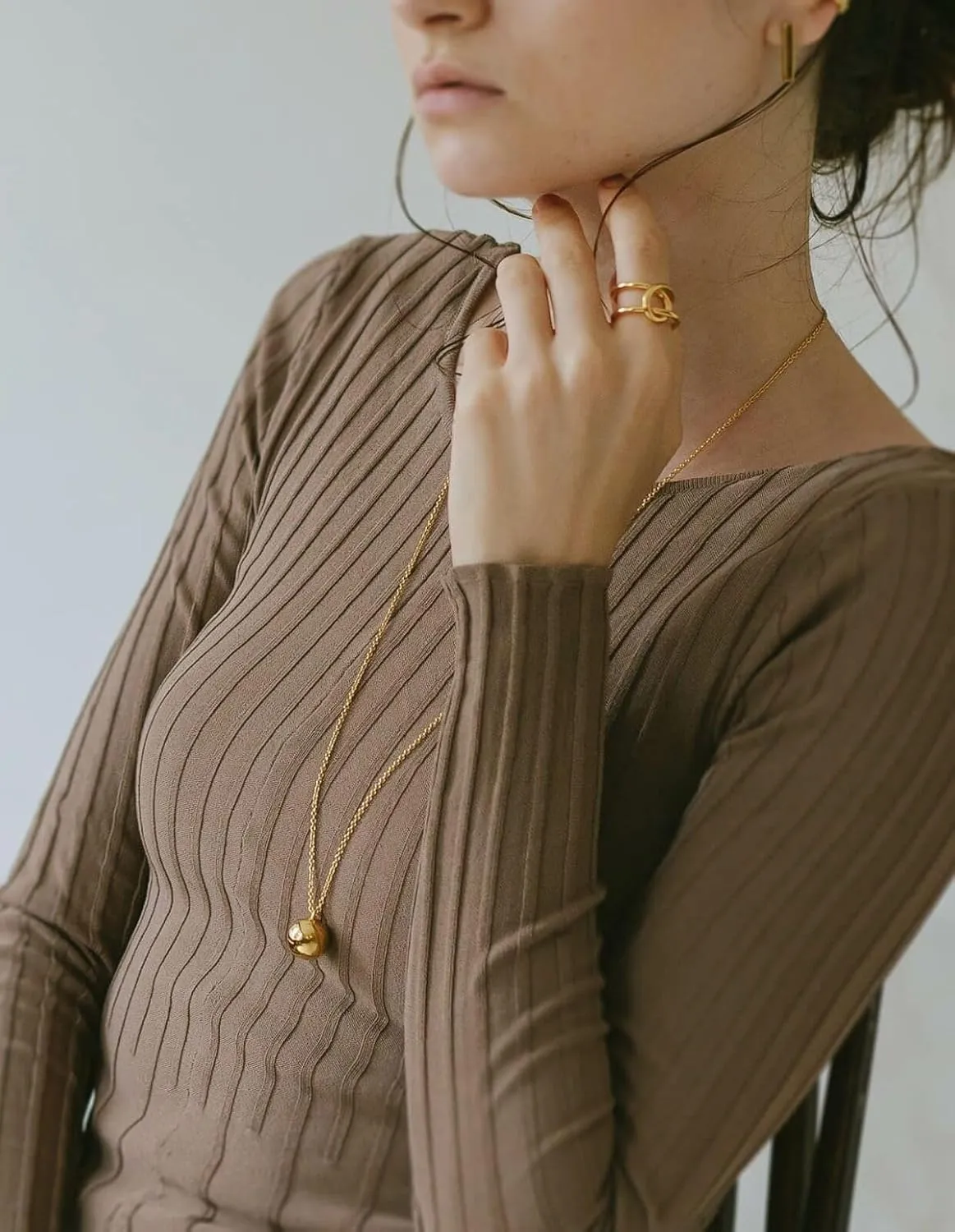 CANEVINKA 18K Gold Plated Pendant Long Chain Necklace Sweater Necklace Fashion Jewelry for Women