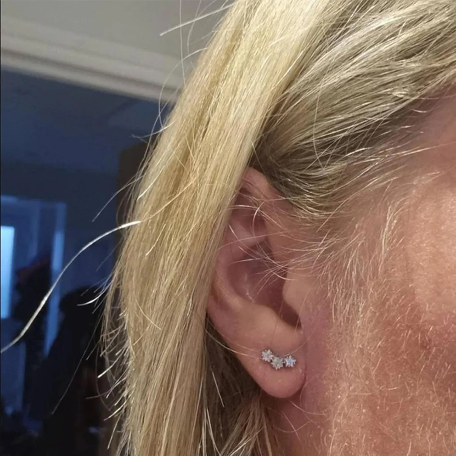 Cartilage Earring Conch Piercing Jewelry Helix Earrings Tragus Earrings for Women 925 Sterling Silver CZ Gold Screw Back Stud Earrings for Women 20 Gauge