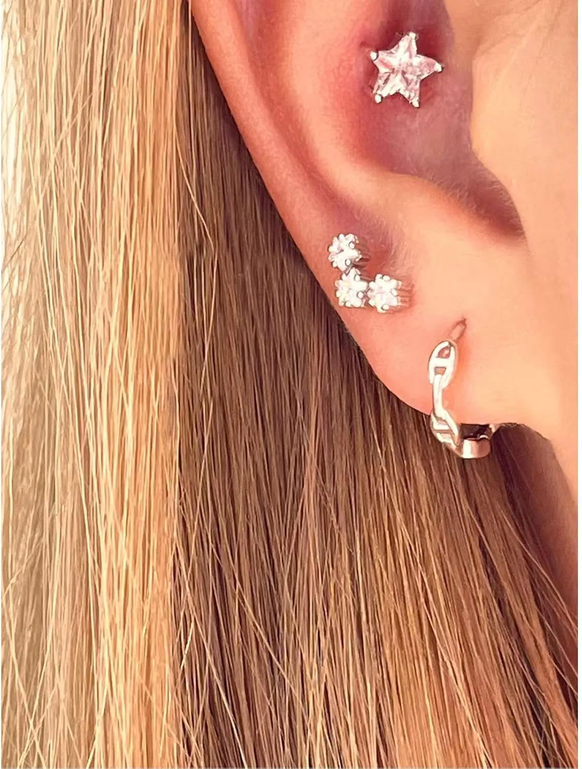 Cartilage Earring Conch Piercing Jewelry Helix Earrings Tragus Earrings for Women 925 Sterling Silver CZ Gold Screw Back Stud Earrings for Women 20 Gauge