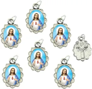 Catholica Shop Catholic Religious Wear Silver Tone Small Medal Pendant -A Symbol of Blessings & Devotion, Catholic Favors & Keepsake for Prayer, Faith & Daily Reflection, Pack of 6