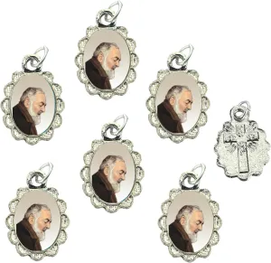 Catholica Shop Catholic Religious Wear Silver Tone Small Medal Pendant -A Symbol of Blessings & Devotion, Catholic Favors & Keepsake for Prayer, Faith & Daily Reflection, Pack of 6