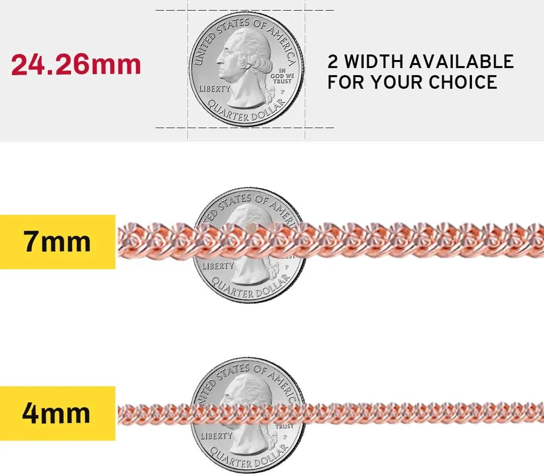 ChainsHouse Stainless Steel Cuban Chain Necklace for Men Women, 18K Gold/Black/Rose Gold Plated Miami Curb Chains,18" 20" 22" 24" 26" 28" 30" Length,4mm/7mm Wide,Send Gift Box