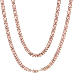 ChainsHouse Stainless Steel Cuban Chain Necklace for Men Women, 18K Gold/Black/Rose Gold Plated Miami Curb Chains,18" 20" 22" 24" 26" 28" 30" Length,4mm/7mm Wide,Send Gift Box