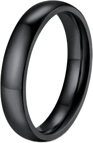 ChainsProMax Men/Women Classic Plain Ring, 2/4/6/8 mm Wedding Band, Gold Plated/Stainless Steel/Black, Send Gift Box