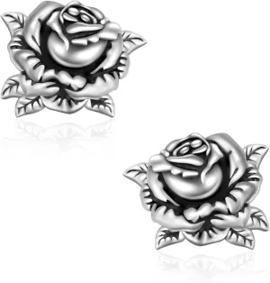 CHIC & ARTSY Sterling Silver Flower Stud Earrings - Dainty, Hypoallergenic Mothers Day Earrings