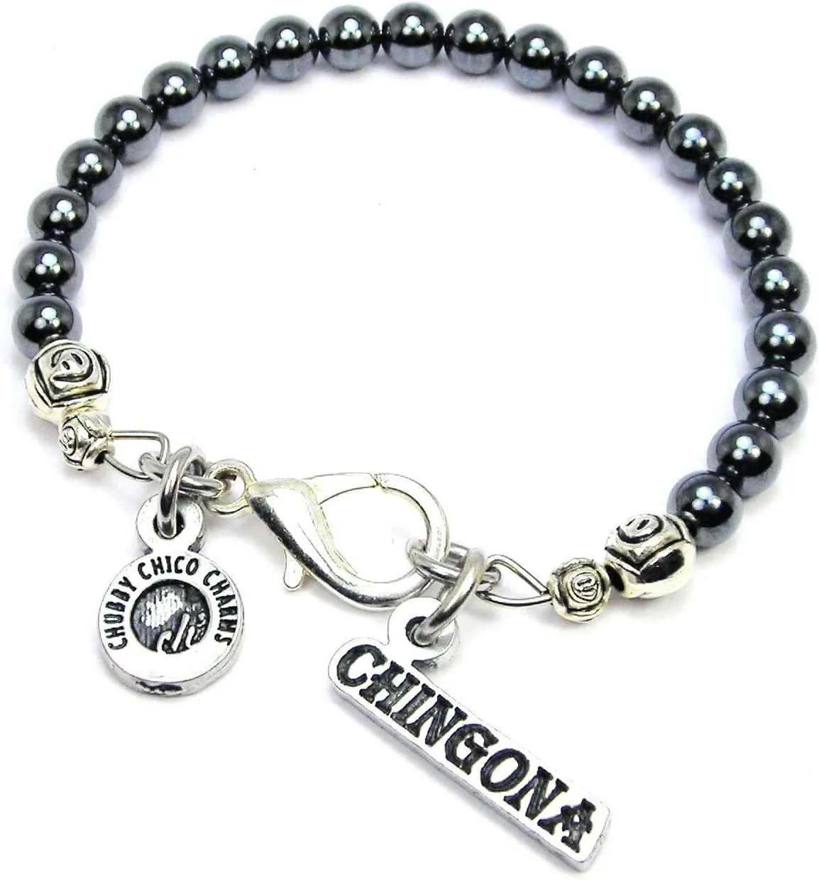 Chingona Hand Beaded Natural Hematite Bracelet Great Gift for Friend, Sister, Mother, Female, Mexican, Mexican American