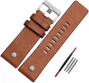 Choco&Man US Men's Genuine Diesel Calfskin Leather Watch Band for Men's Diesel Watches