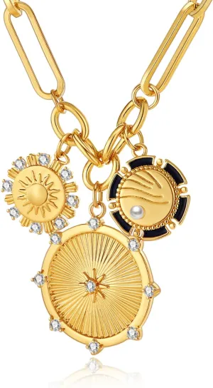 Chunky Charm heart Necklace for Women Trendy, 18K Real Gold Electroplated Heart Choker Pendant, Thick Chain Necklace, Luxury Style Neutral Necklace for Women Jewelry Gifts