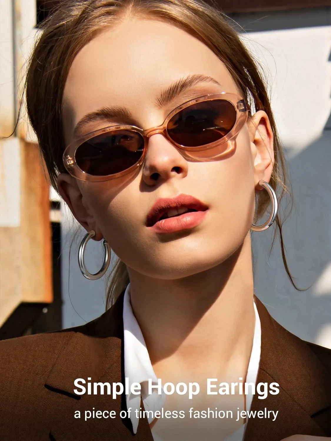 Classic Hoop Earrings for Women Stainless Steel/18K Gold Plated/Black Earrings, Chunky Hoops Earrings Size 30mm/40mm/60mm/80mm