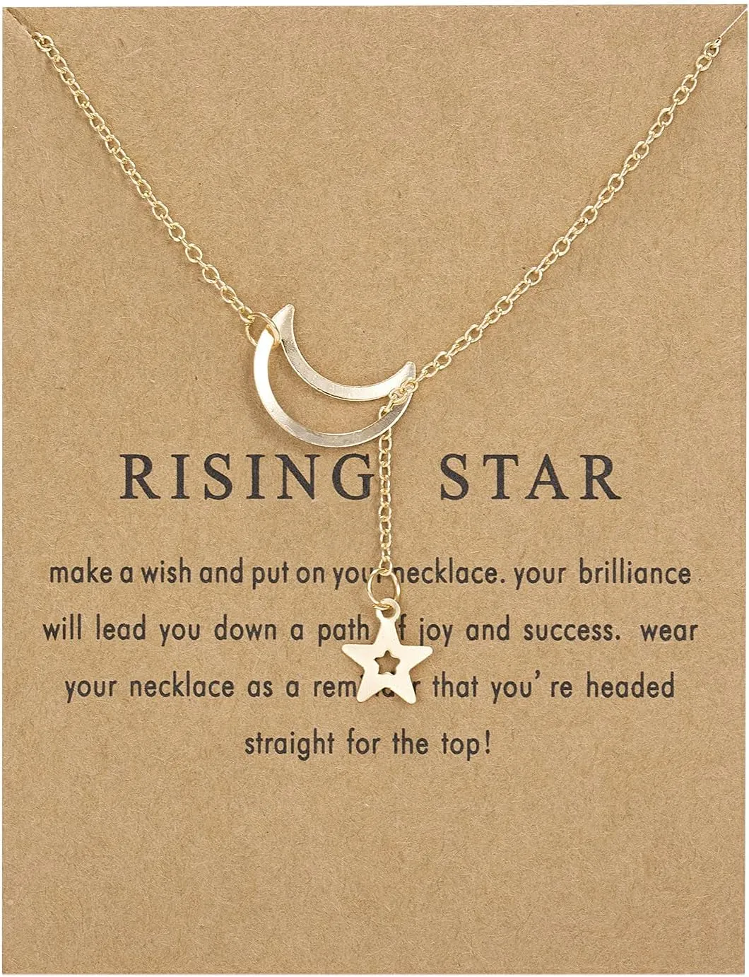 COLORFUL BLING Dainty Moon Star Y Pendant Necklaces Butterfly Bow for Women Friendship Wish Paper Card Clavicle Jewelry