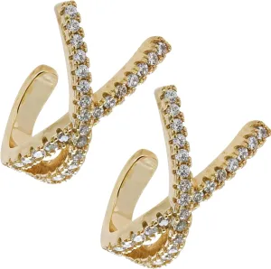Comfortable Non-Piercing Cross Ear Cuff, Zircon Jewelry Clip-On for Women, Elegant and Stylish Accessory