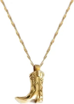 Cowboy Boot Necklace for Women - Western Cowgirl Jewelry Gift, Boot Charm Pendant for Country Music Fans, Cowboy Accessory