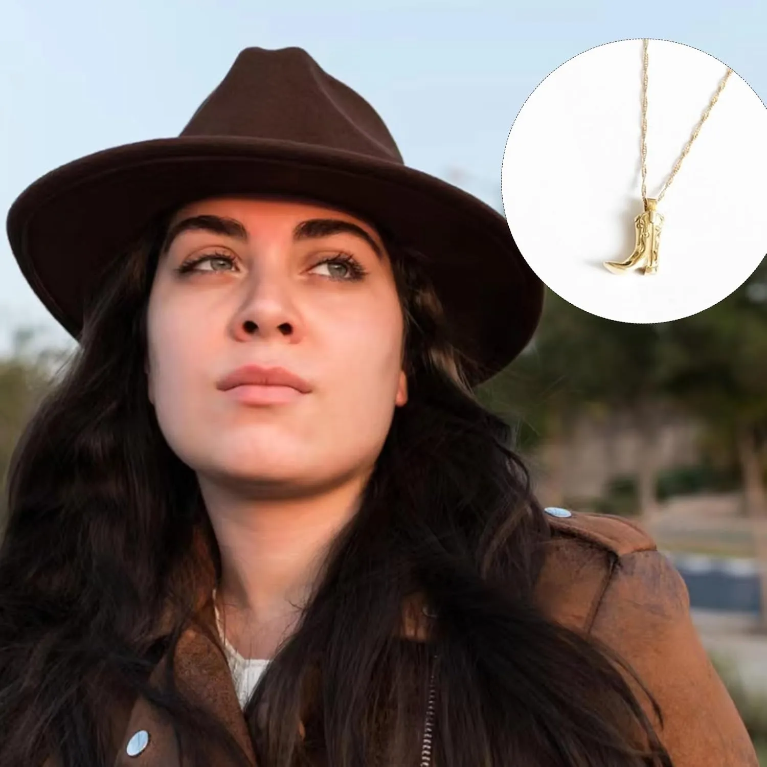 Cowboy Boot Necklace for Women - Western Cowgirl Jewelry Gift, Boot Charm Pendant for Country Music Fans, Cowboy Accessory