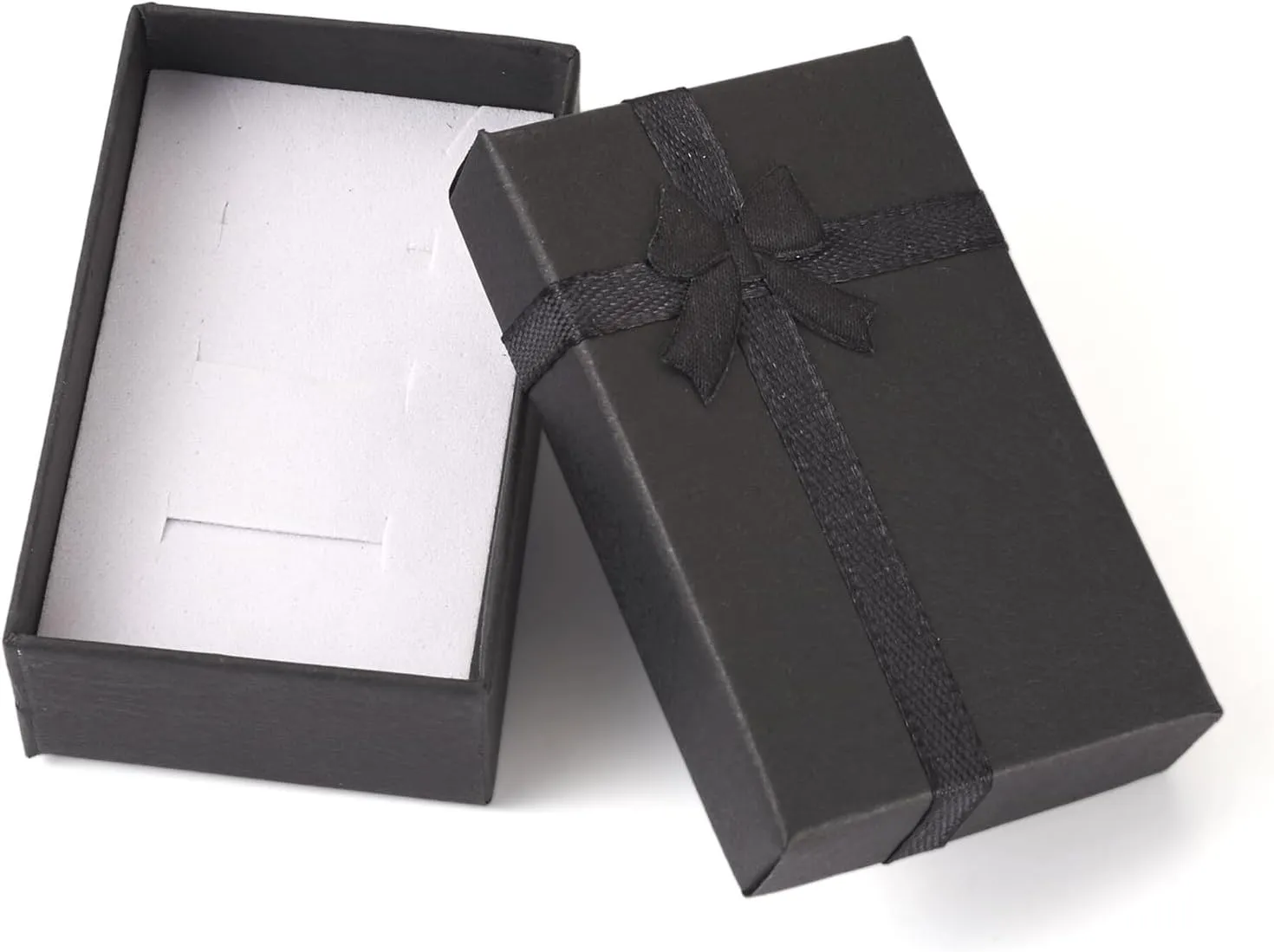 Craftdady 12pcs Jewelry Gift Boxes Black Necklace Earring Ring Pendants Empty Jewelry Boxes Small Paper Gift Boxes With Lids Bowknot for Christmas Jewelry Display Holder Organizer