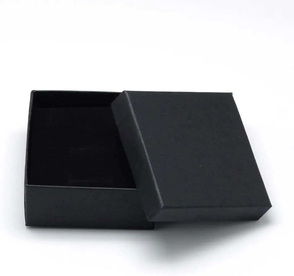 Craftdady 12pcs Square Ring Jewelry Boxes 2.75 x 2.75 x 1.37 Inch Cardboard Necklace Pendants Gift Boxes Black Small Packaging Boxes for Bracelet Jewelry Display