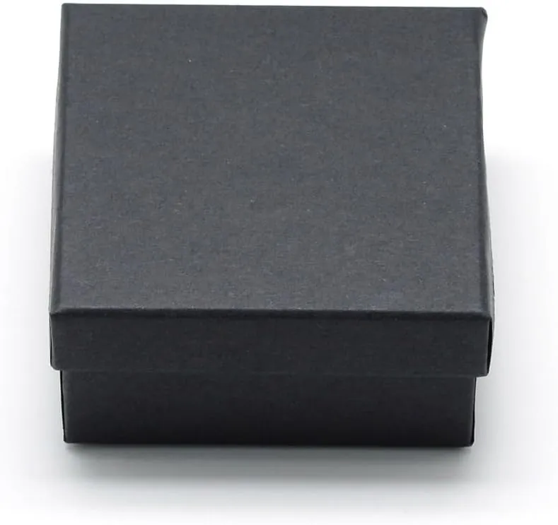 Craftdady 12pcs Square Ring Jewelry Boxes 2.75 x 2.75 x 1.37 Inch Cardboard Necklace Pendants Gift Boxes Black Small Packaging Boxes for Bracelet Jewelry Display