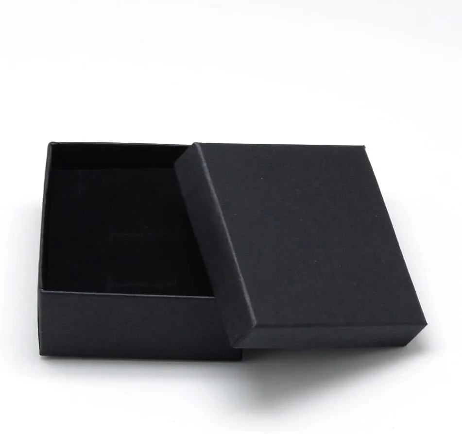 Craftdady 12pcs Square Ring Jewelry Boxes 2.75 x 2.75 x 1.37 Inch Cardboard Necklace Pendants Gift Boxes Black Small Packaging Boxes for Bracelet Jewelry Display