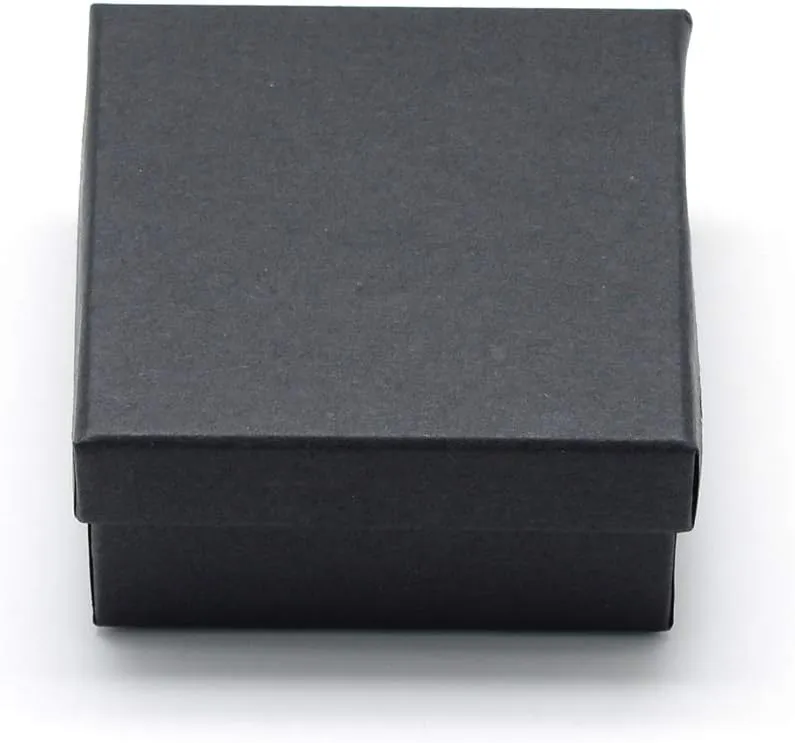 Craftdady 12pcs Square Ring Jewelry Boxes 2.75 x 2.75 x 1.37 Inch Cardboard Necklace Pendants Gift Boxes Black Small Packaging Boxes for Bracelet Jewelry Display