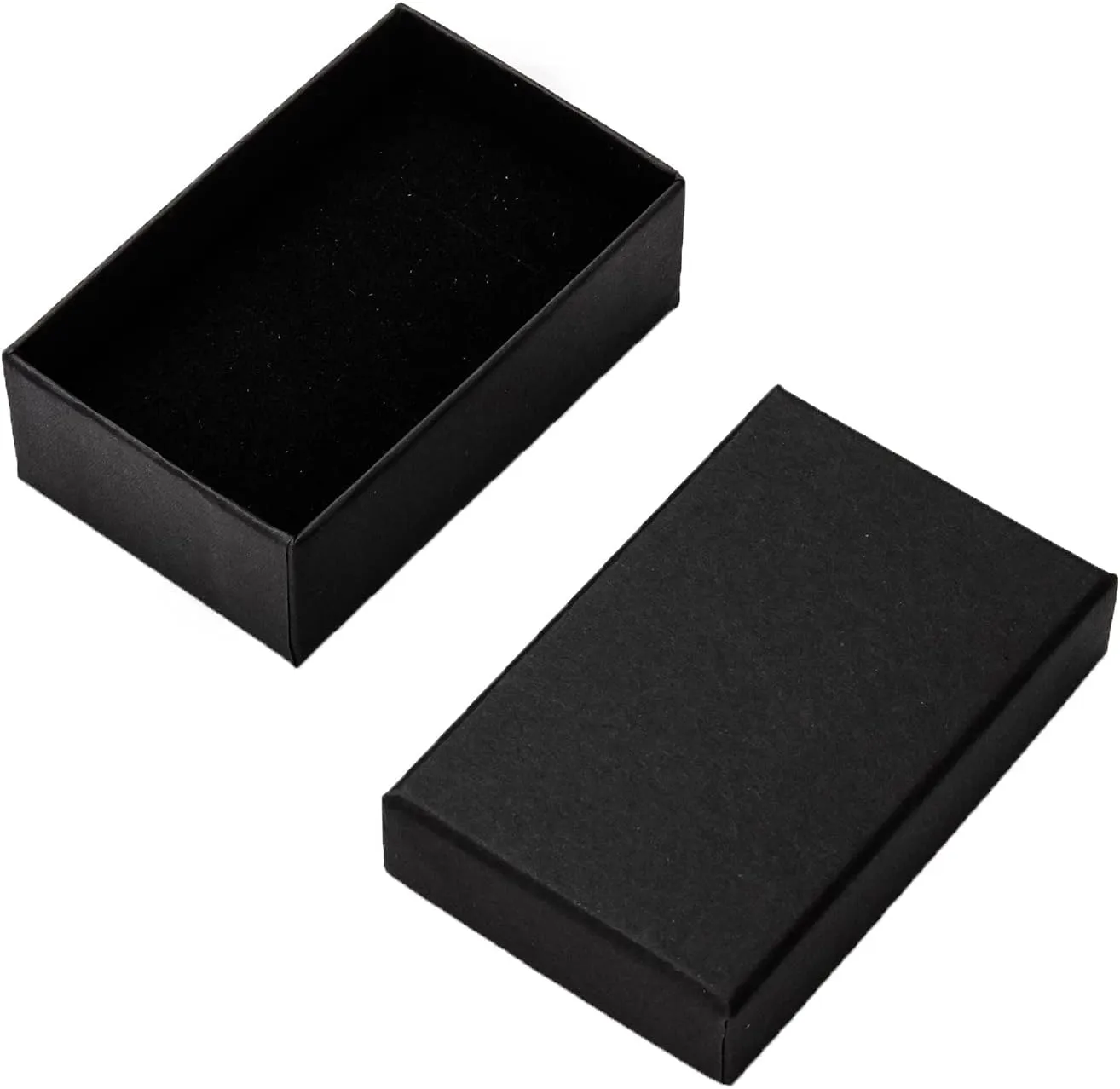 Craftdady 24pcs 3 x 2 x 1 Inch Small Gift Boxes Cardboard Jewelry Necklace Boxes Earring Pendants Boxes Black Rectangle Sponge Ring Boxes for Bracelet Jewelry Display