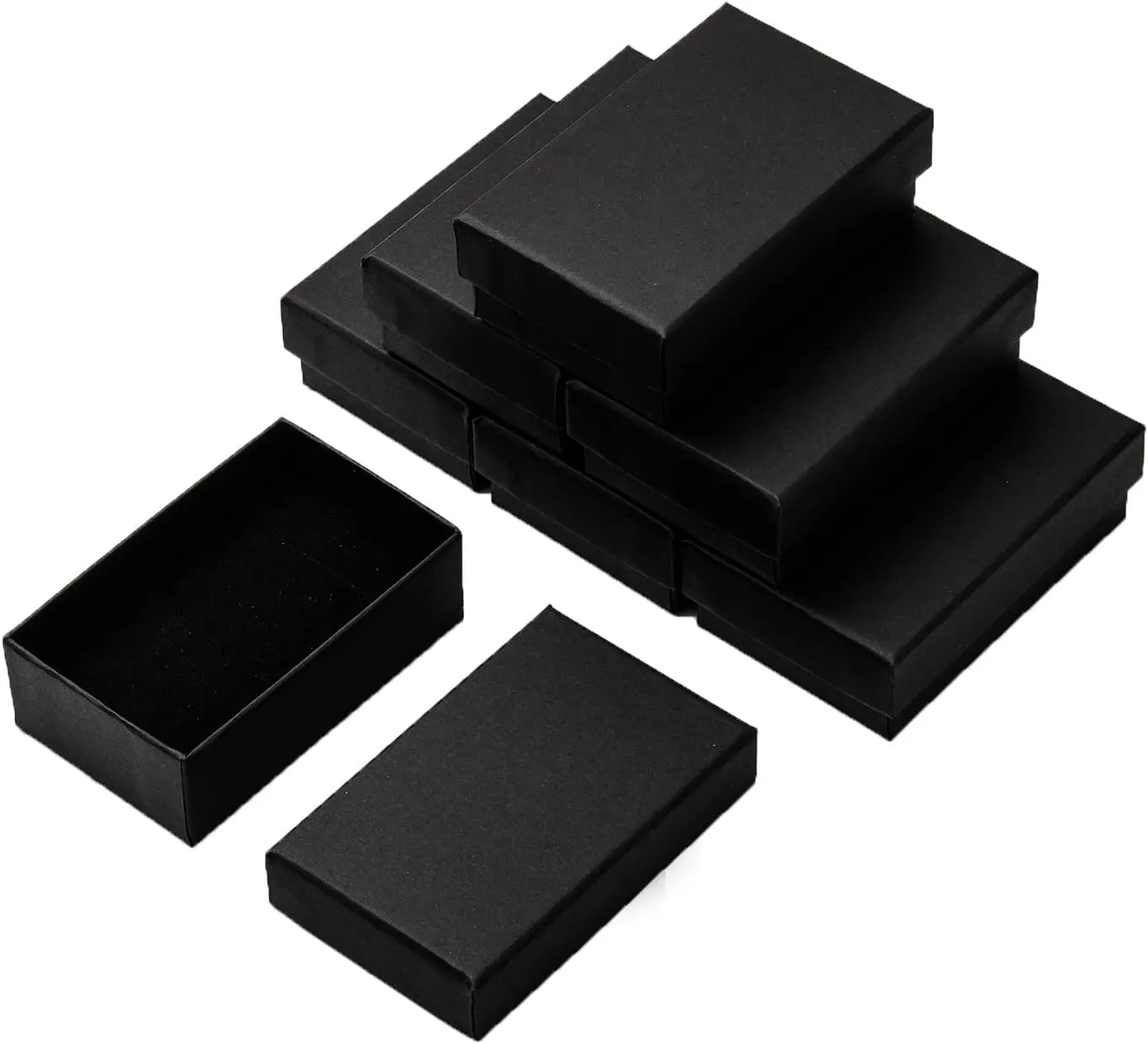 Craftdady 24pcs 3 x 2 x 1 Inch Small Gift Boxes Cardboard Jewelry Necklace Boxes Earring Pendants Boxes Black Rectangle Sponge Ring Boxes for Bracelet Jewelry Display