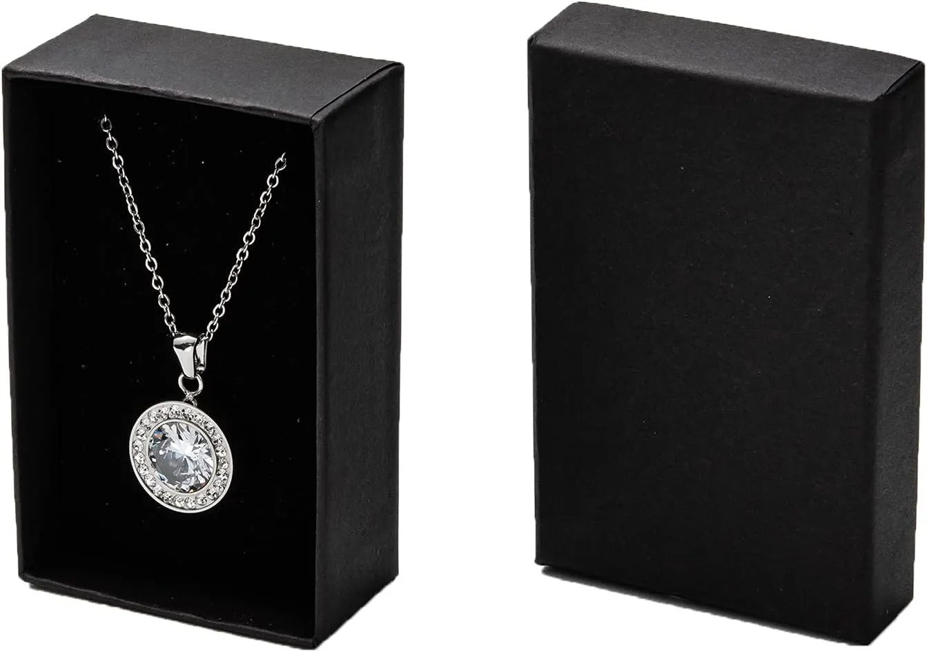 Craftdady 24pcs 3 x 2 x 1 Inch Small Gift Boxes Cardboard Jewelry Necklace Boxes Earring Pendants Boxes Black Rectangle Sponge Ring Boxes for Bracelet Jewelry Display