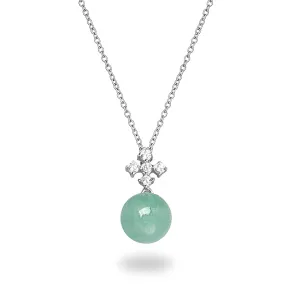 Cross Jade Necklace 8.5mm Bigger Pendants Necklace Easter Necklace Cross Crystal Zircon 925 Sterling Silver Necklace for Women Party Wedding Christmas Gift (Design-A)