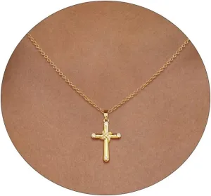 Cross Necklace for Women 14K Gold/Sterling Silver Plated Cubic Zirconia Pendant Necklaces, Cute Dainty Trendy Accessories Gifts for Women