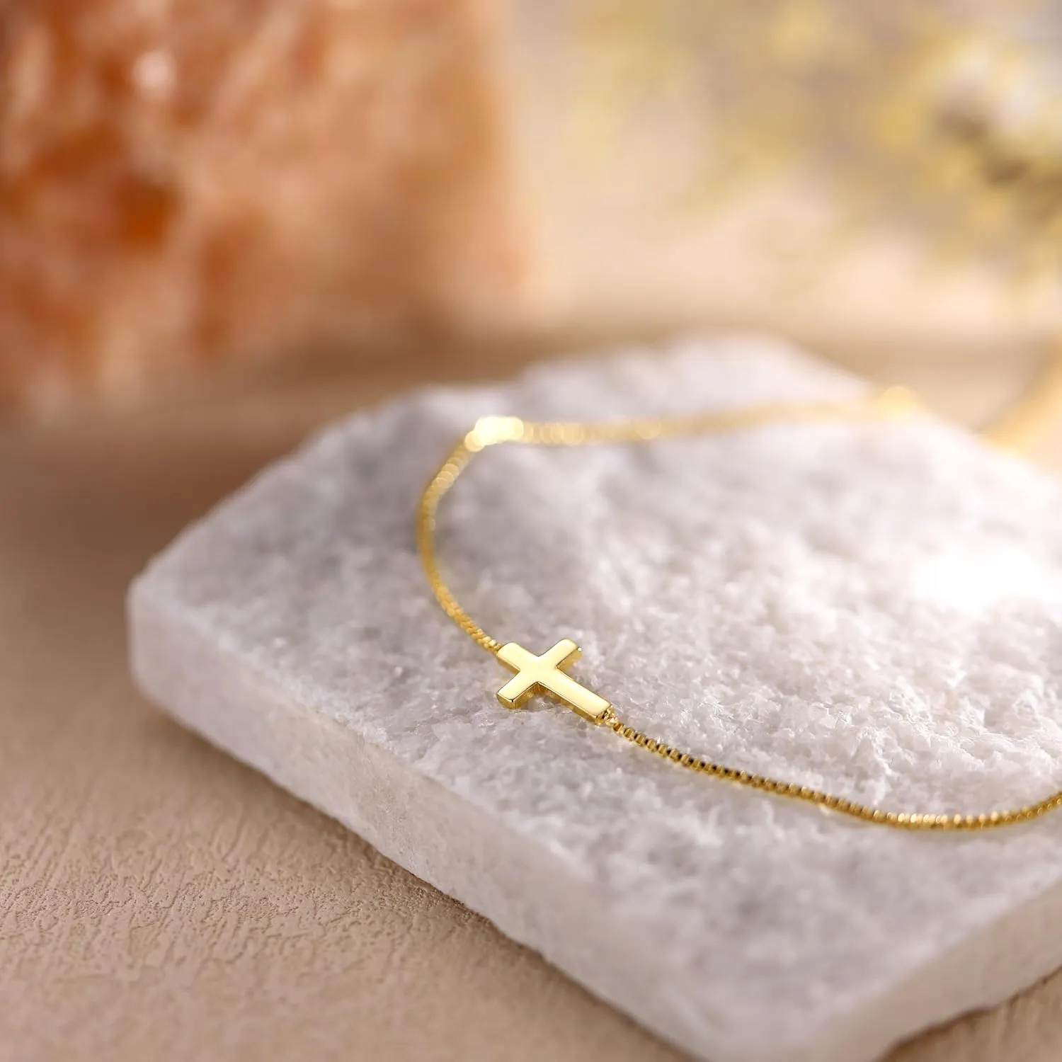 Cross Necklace for Women, Dainty 14K Gold Plated Cross Pendant Small Cross Choker Cute Gold Necklaces for Women Trendy Faith Jewelry