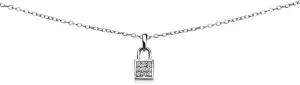 Cubic Zirconia Love Lock Necklace for Women Men, Layered Necklace, Short Minimalist Dainty Choker Charm Chain Necklace Sterling Silver or Gold