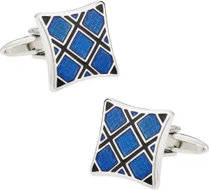 Cuff-Daddy Blue Plaid Cufflinks with Presentation Box