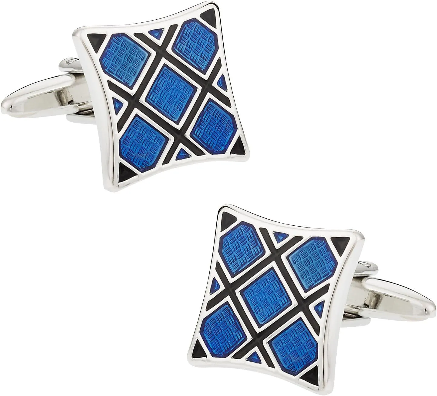 Cuff-Daddy Blue Plaid Cufflinks with Presentation Box