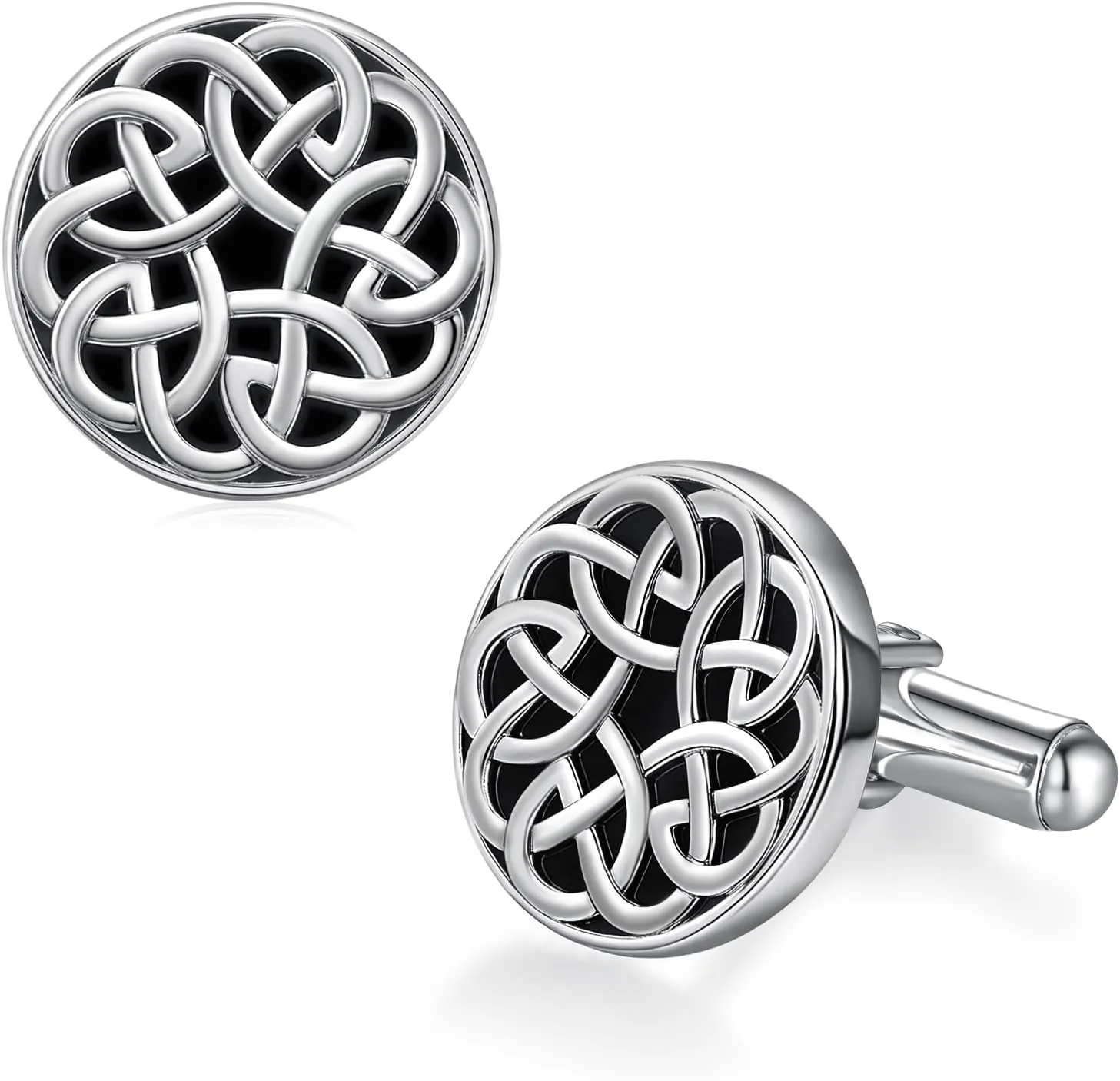 Cuff Links Mens 925 Sterling Silver Celtick Knot Cufflinks for Men Tuxedo Studs Mens Jewelry or Accessories on Wedding Birthday Anniversary Father's Day